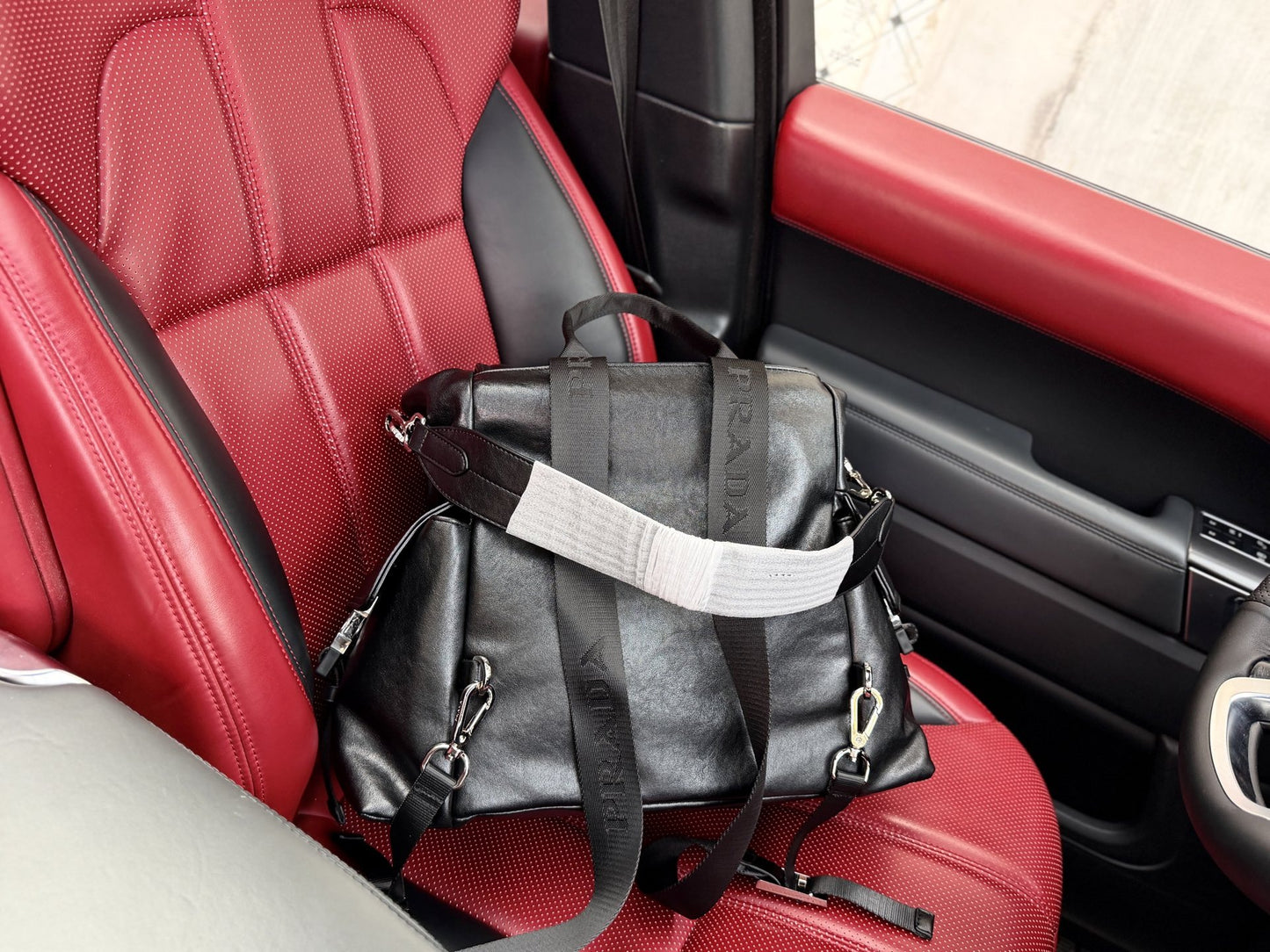 Prada Black Logo Backpack