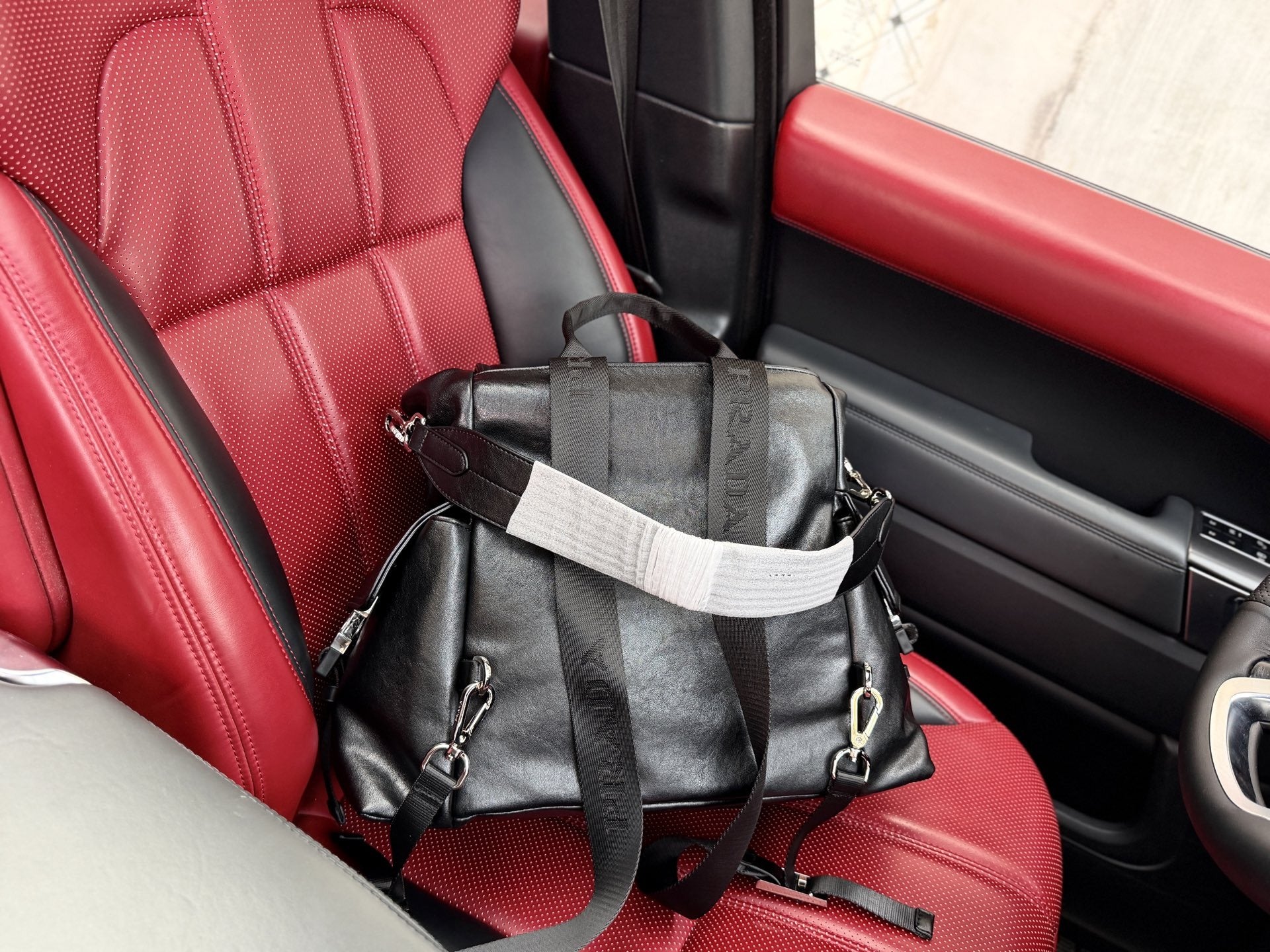 Prada Black Logo Backpack