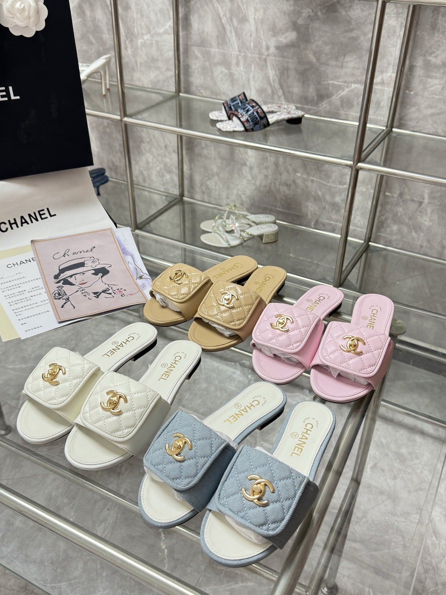 Chanel Lambskin Leather Slides
