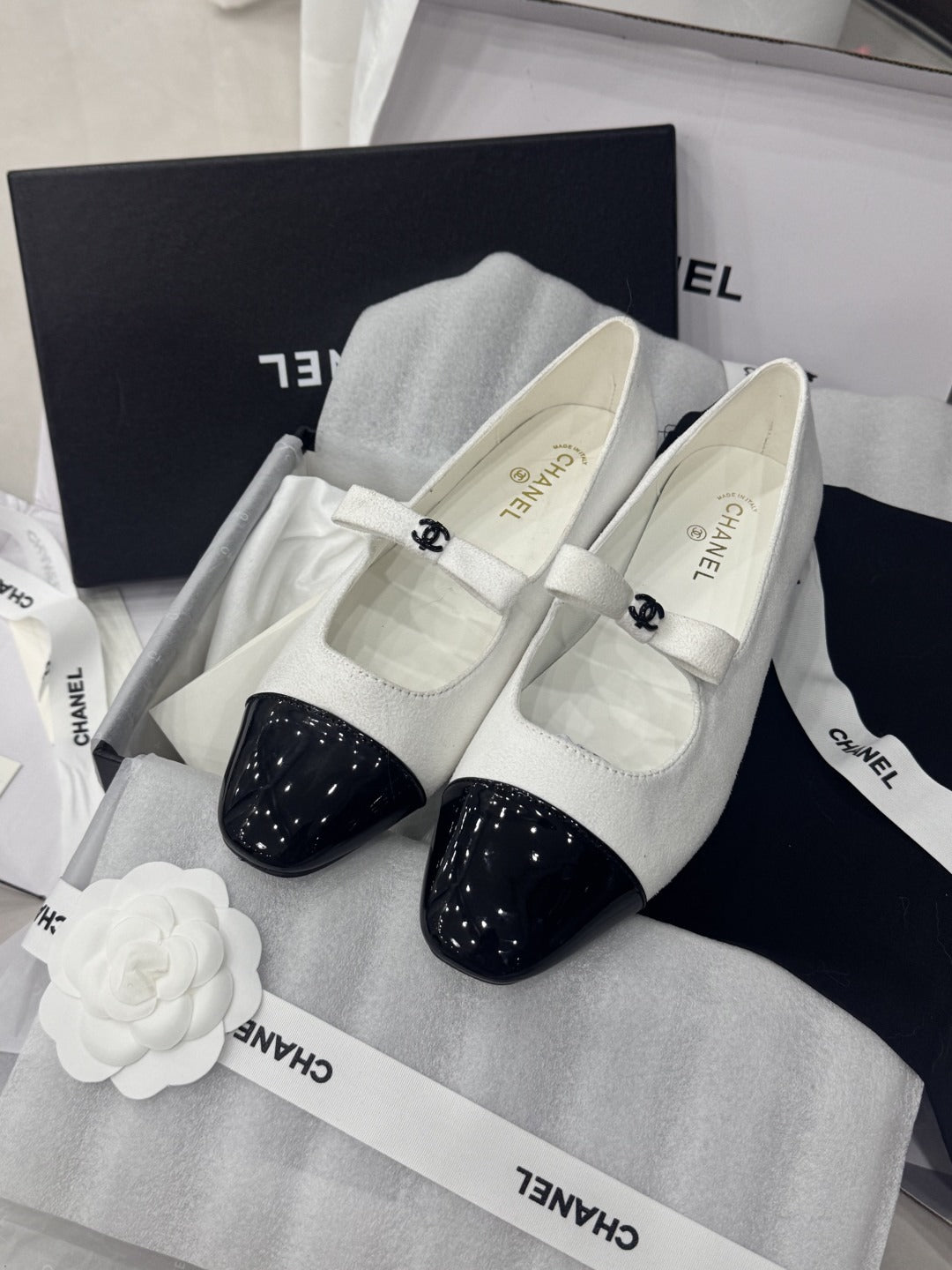 Chanel Patent Leather Bow Shoes