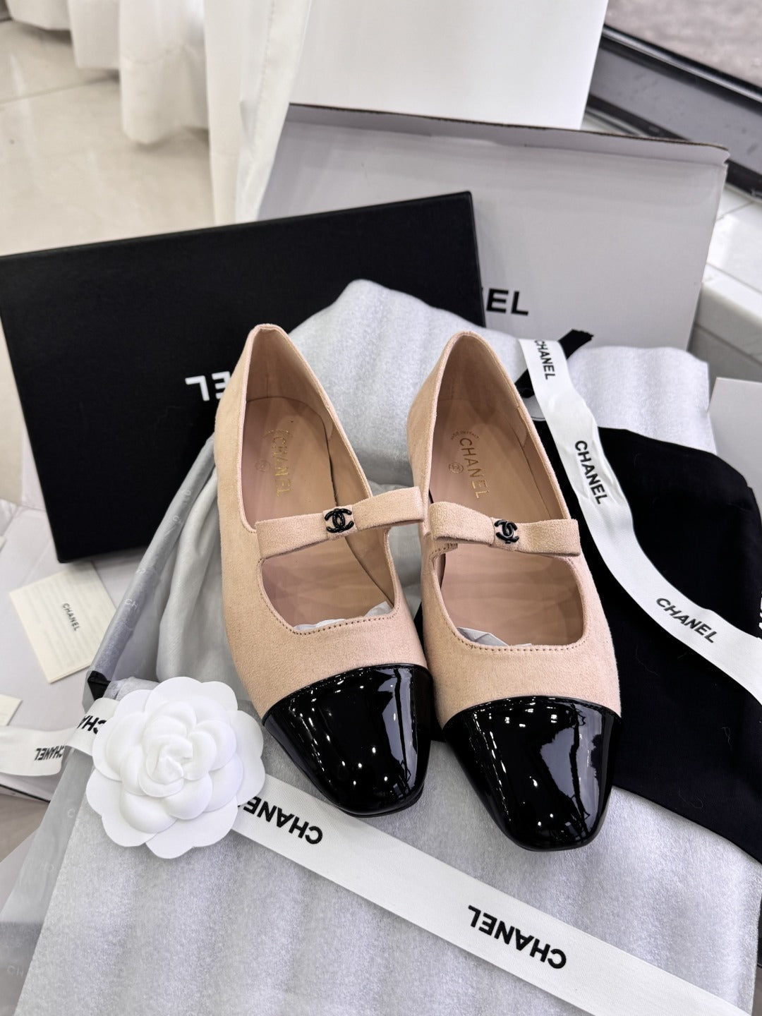 Chanel Patent Leather Bow Shoes
