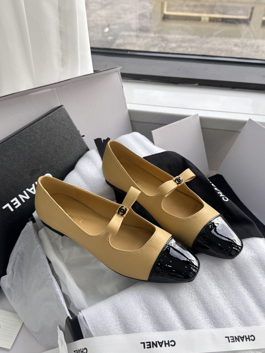 Chanel Patent Leather Bow Shoes