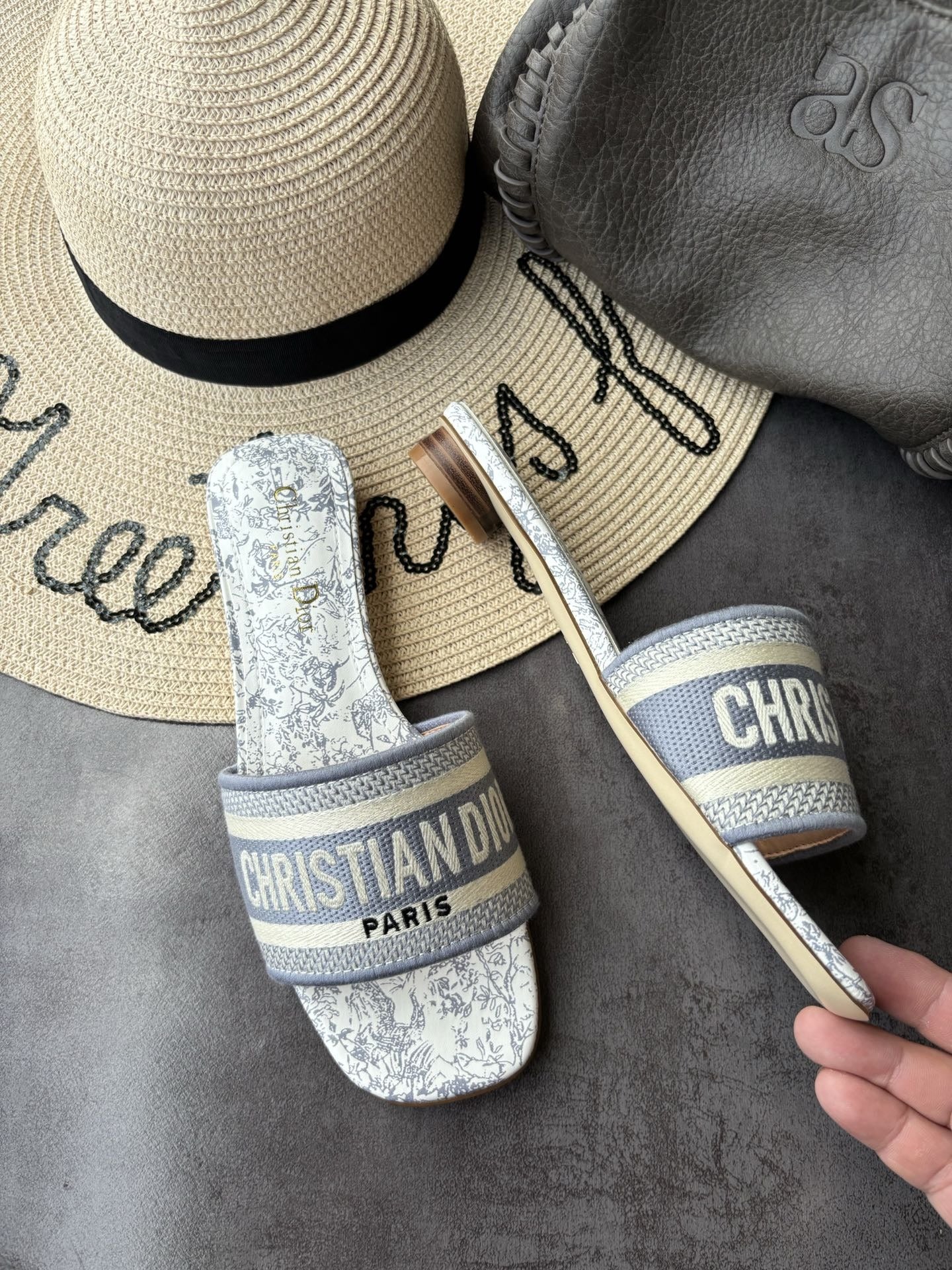 Dior Square Toe Slides