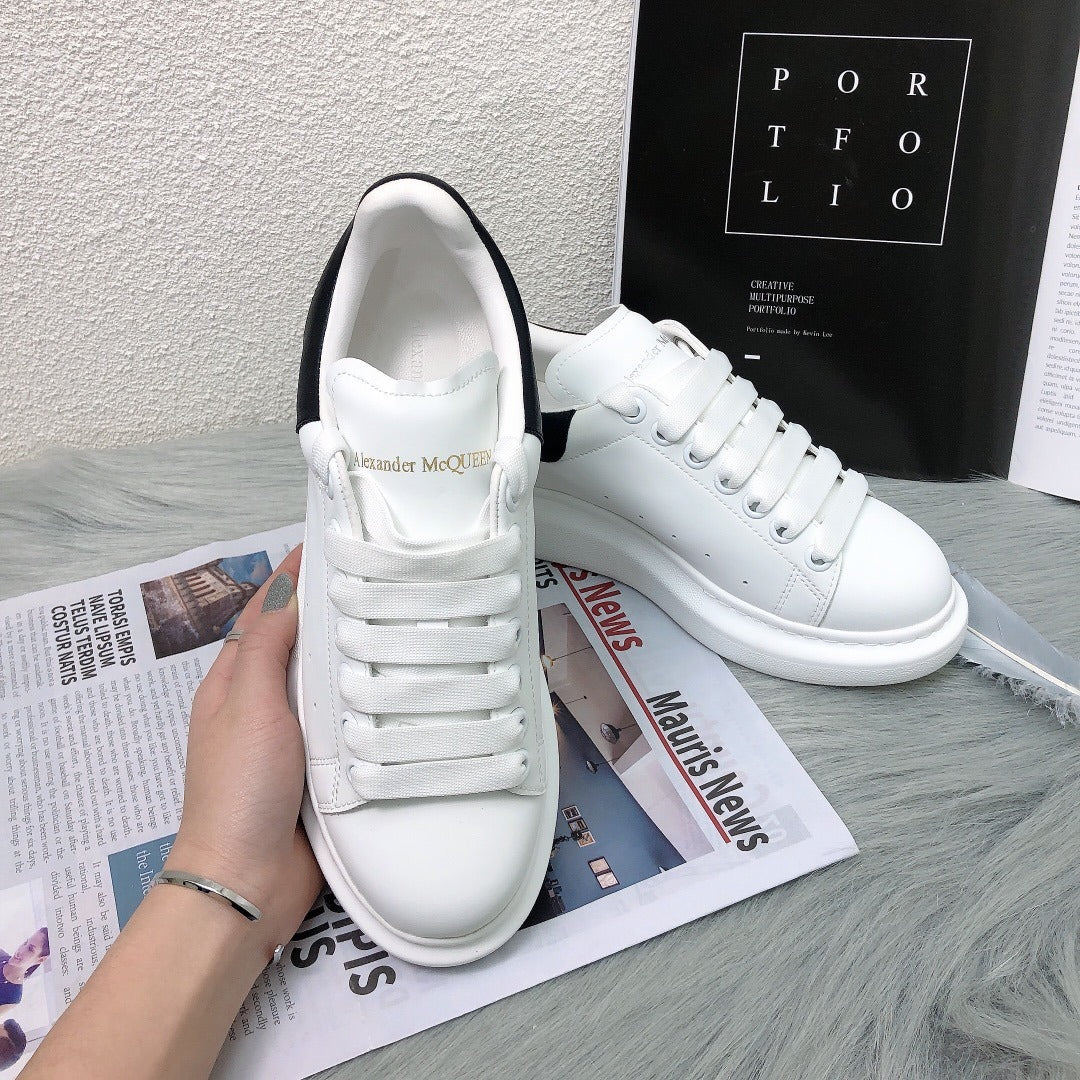 Alexander McQueen Lambskin Leather Logo Sneakers