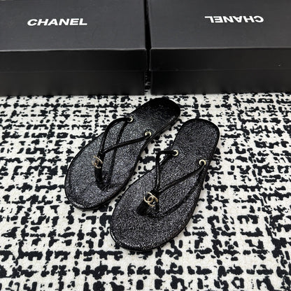 Chanel Lambskin Leather Slides