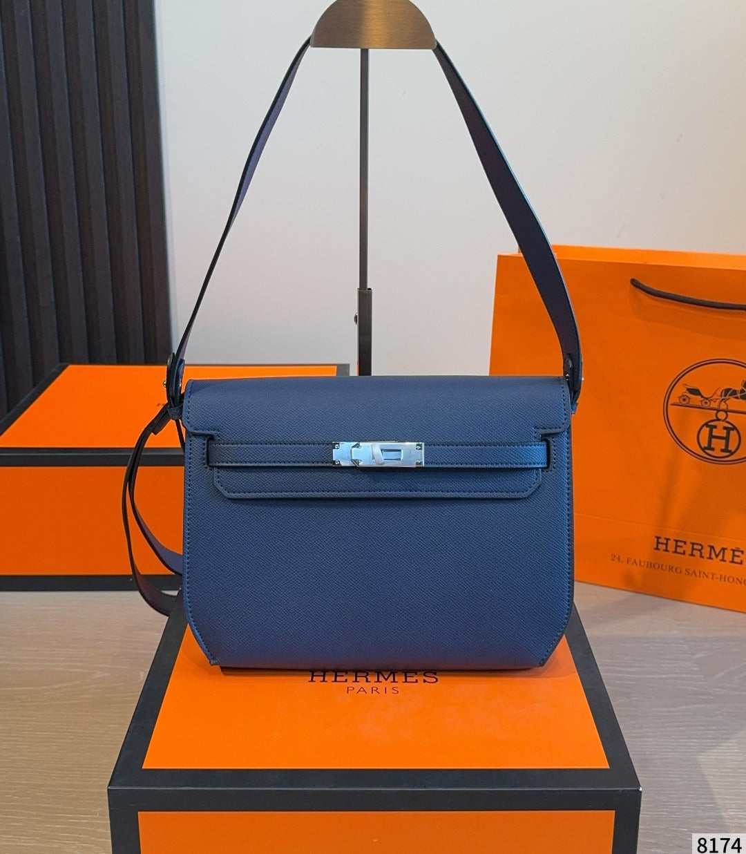 Hermes Leather Saddle Crossbody Bag