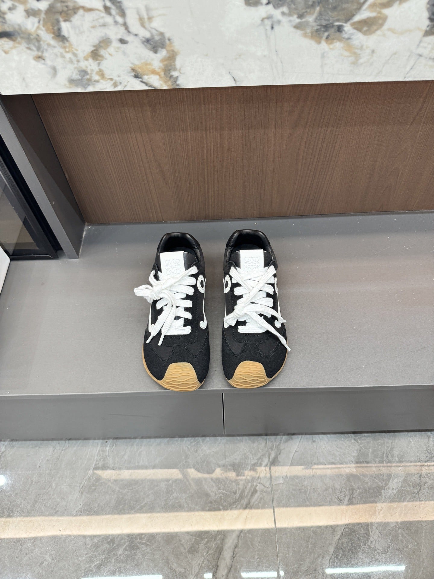 Loewe Black Nylon & Lambskin Leather Shoes