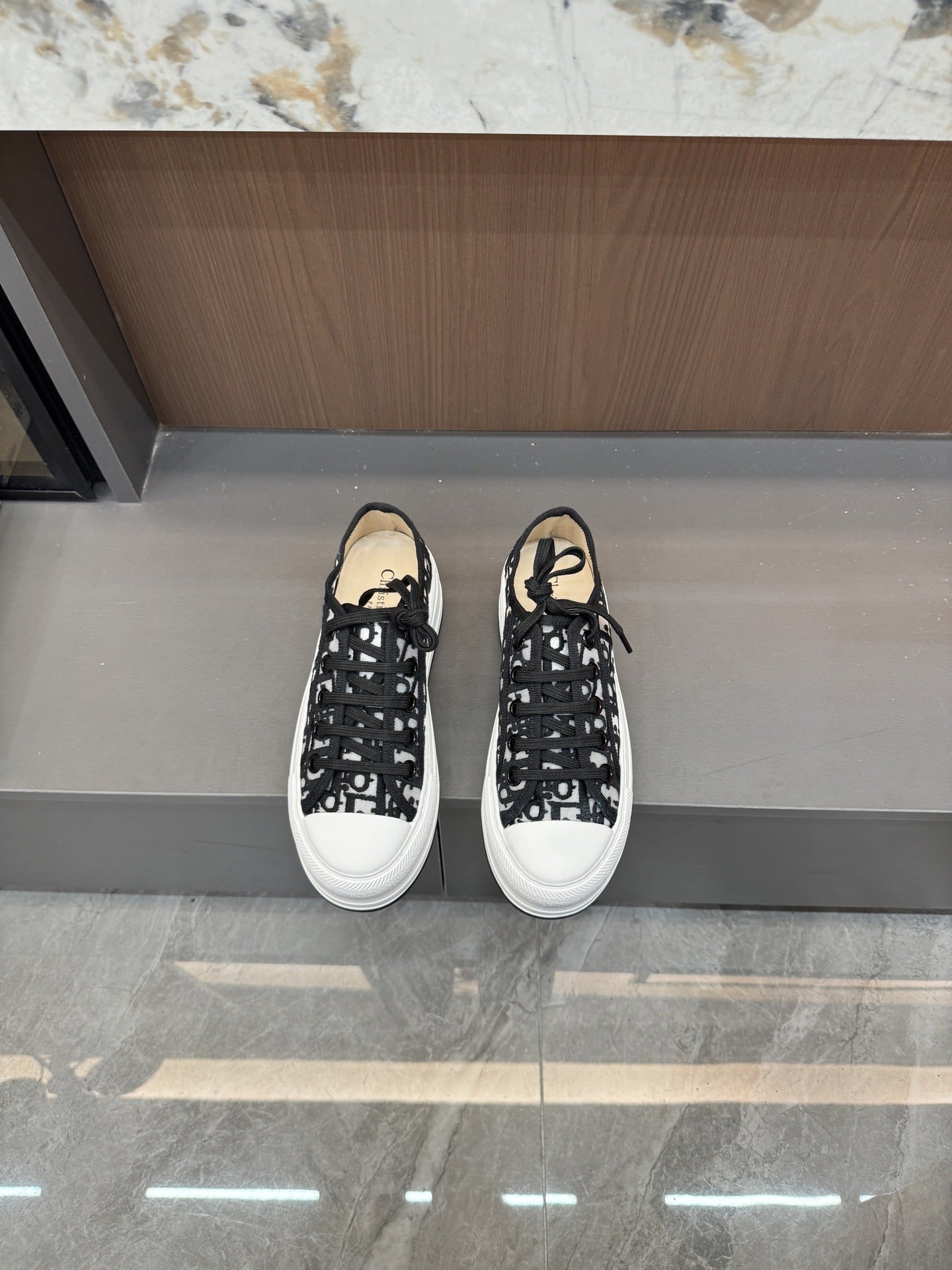 Dior Women Cotton & Lambskin Leather Embroidered Shoes