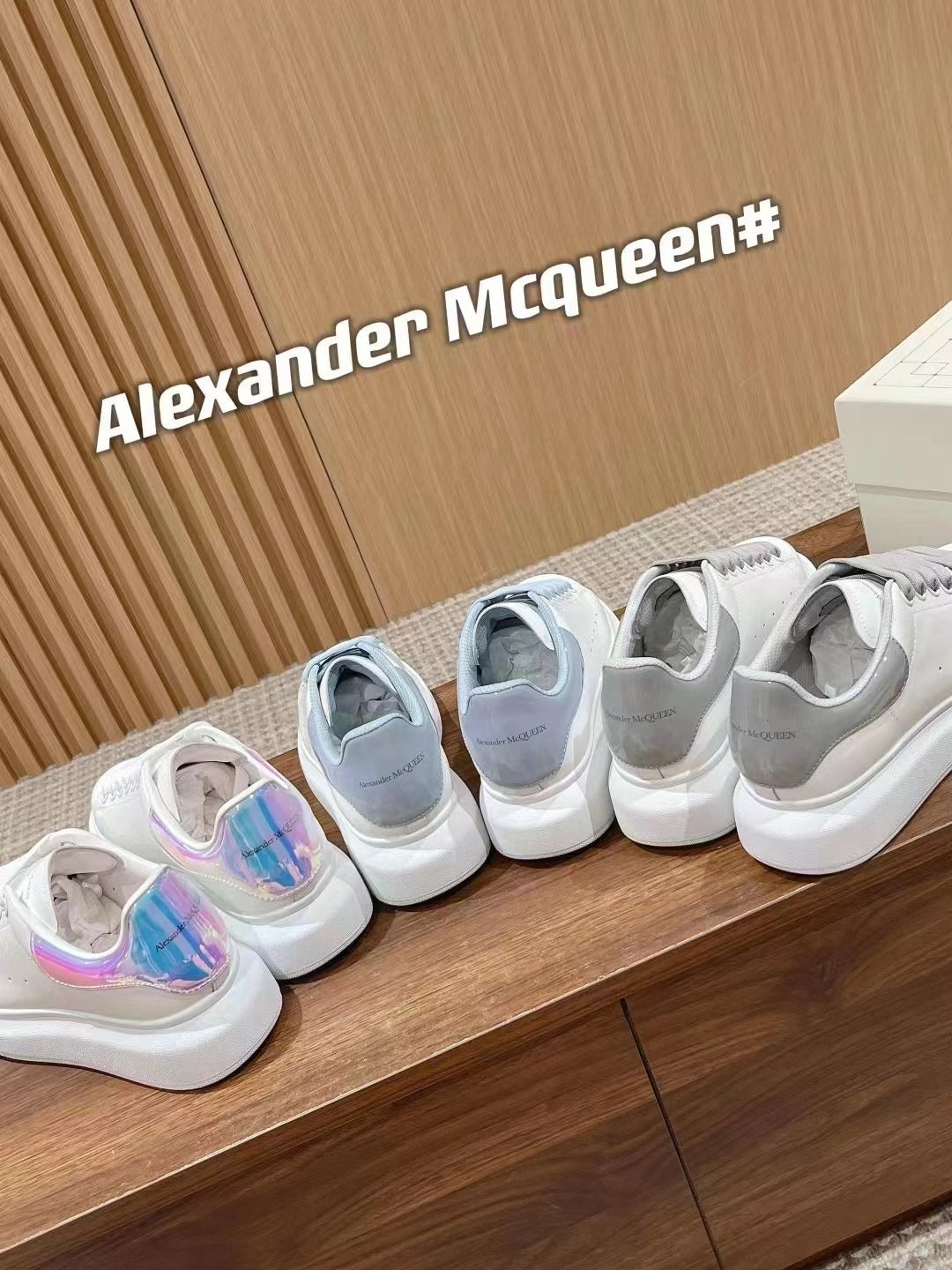 Alexander McQueen Lambskin Leather Logo Sneakers