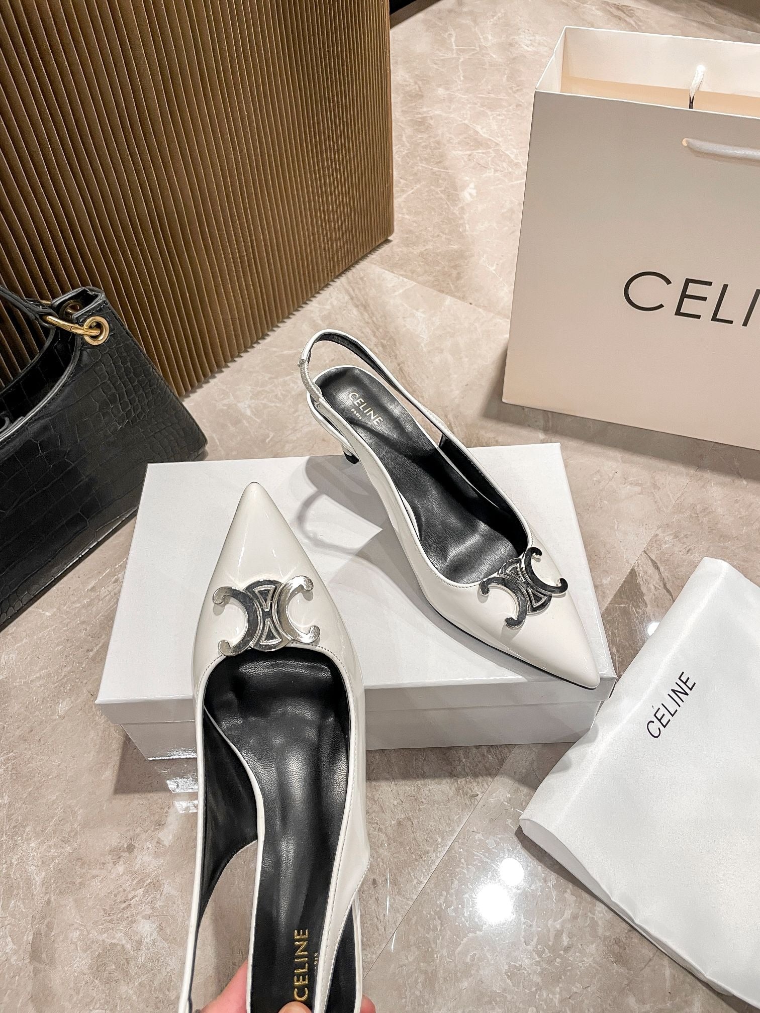 Celine Calfskin Leather Pointed Toe Heels