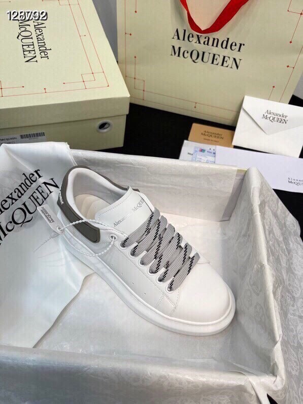 Alexander McQueen Women White Lambskin Leather Logo Sneakers