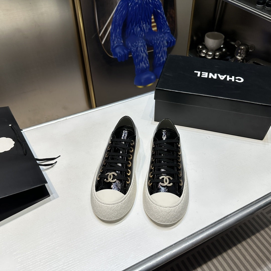 Chanel Lambskin Leather Logo Shoes