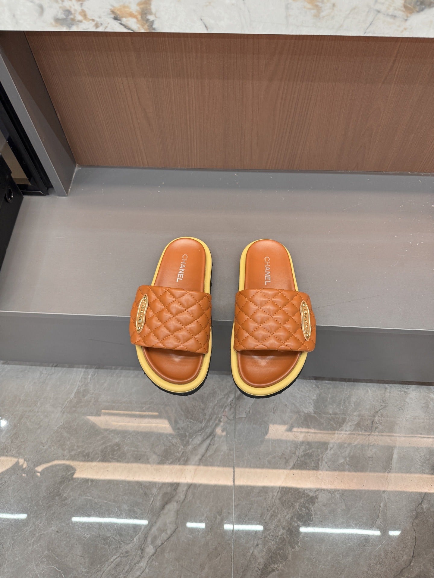 Chanel Lambskin Leather Slides