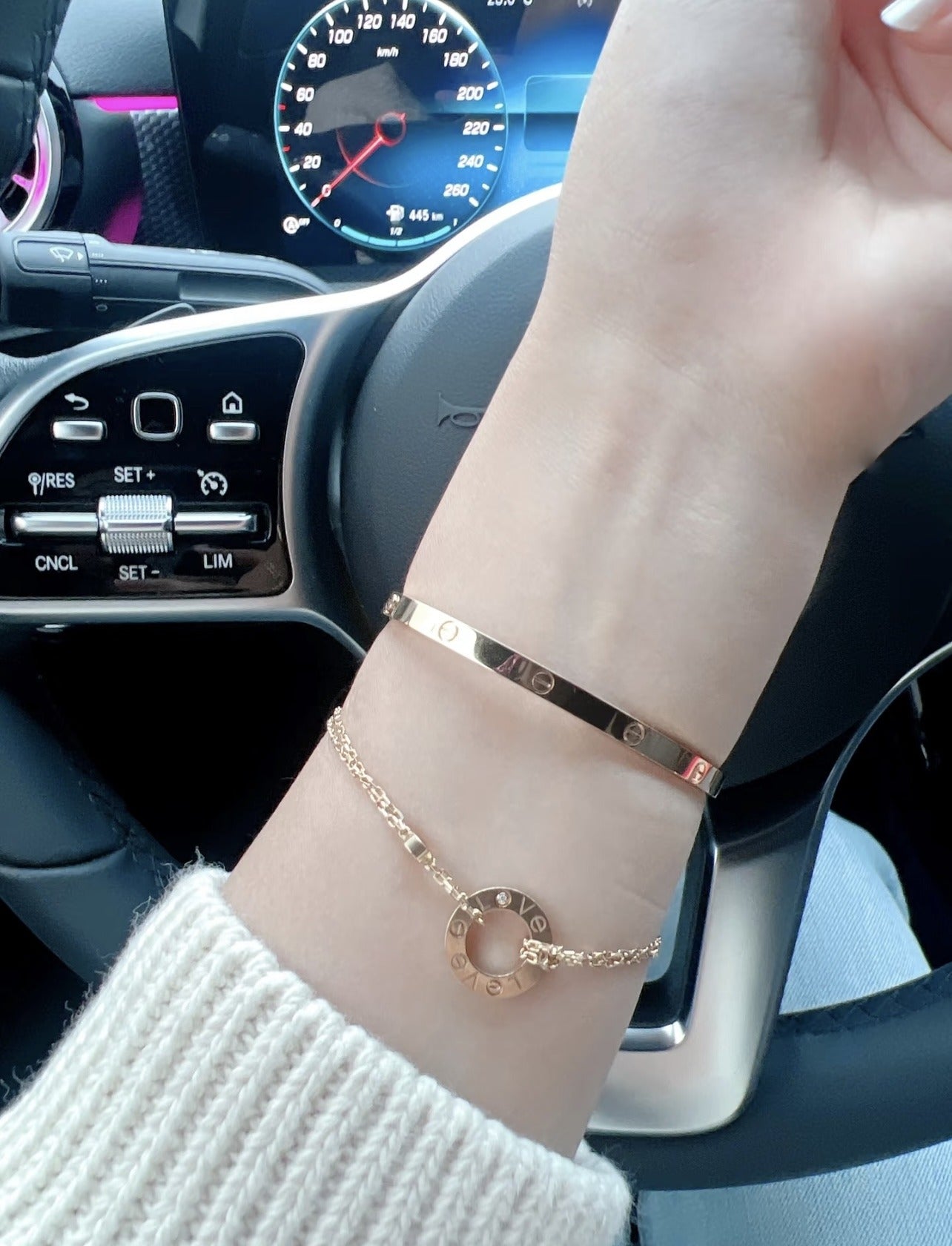 Cartier Silver Brass Logo Bracelet