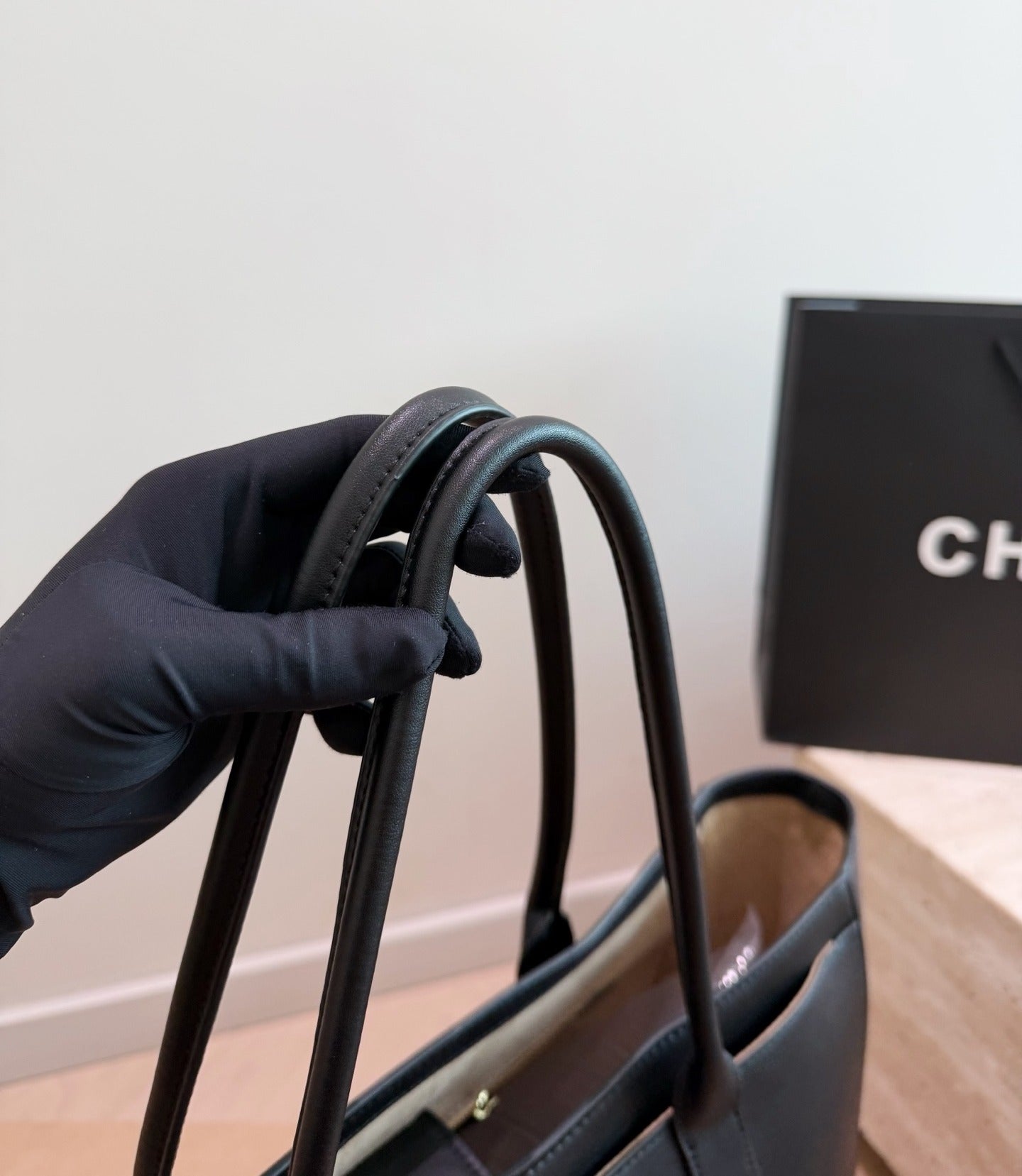 Chanel Black Vintage-Finish Tote Bag