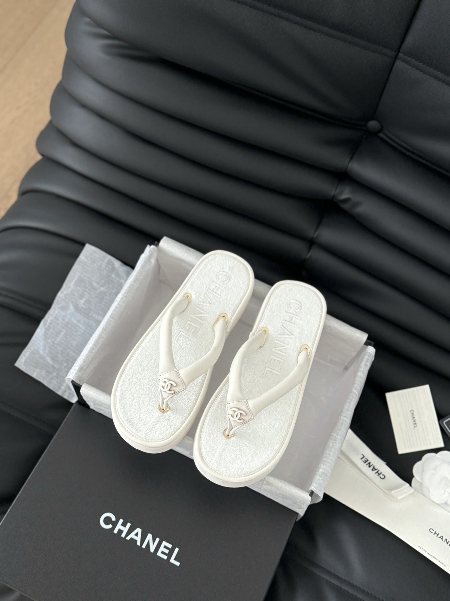 Chanel Leather Slides