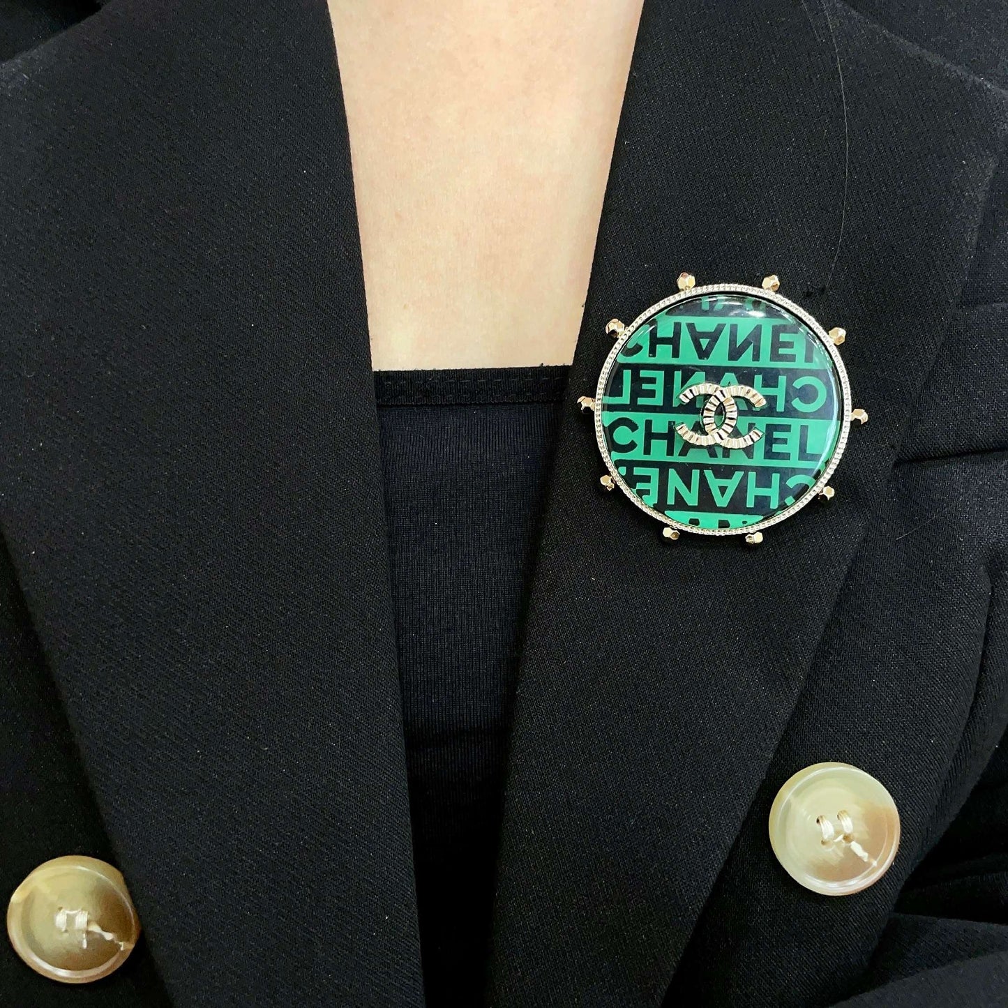 Chanel Logo Brooch