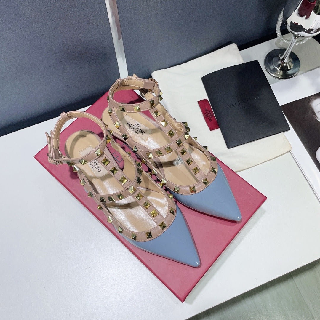 Valentino Lambskin Leather Pointed Toe Sandals