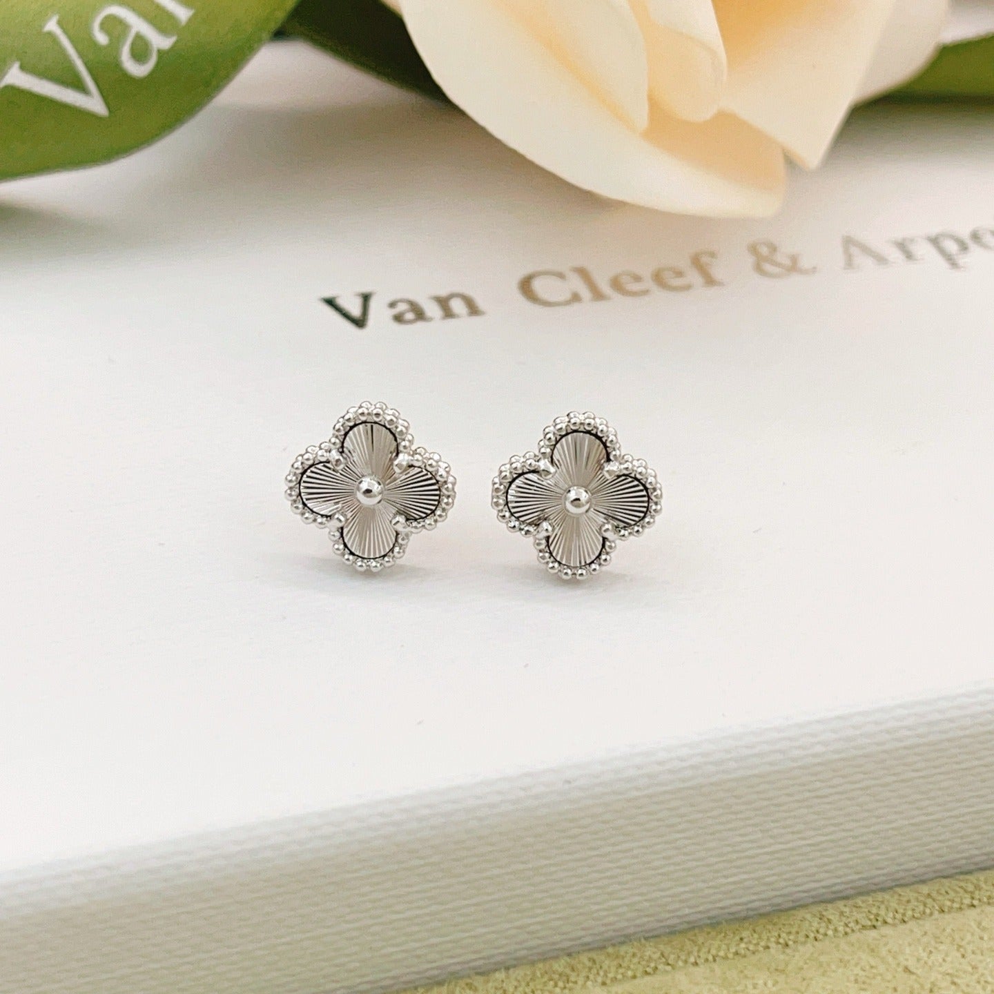 Van Cleef & Arpels Silver Brass Earrings