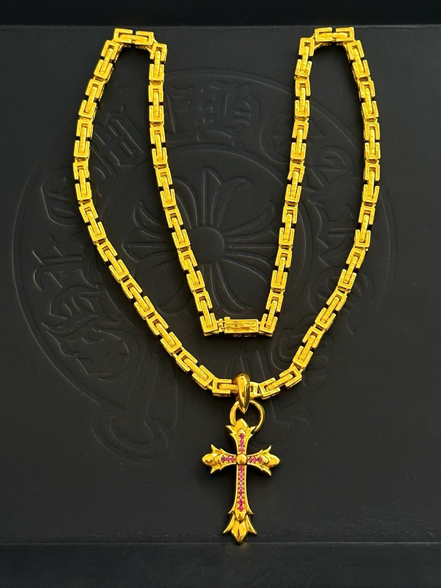 Chrome Hearts Sterling Silver Cross Necklace