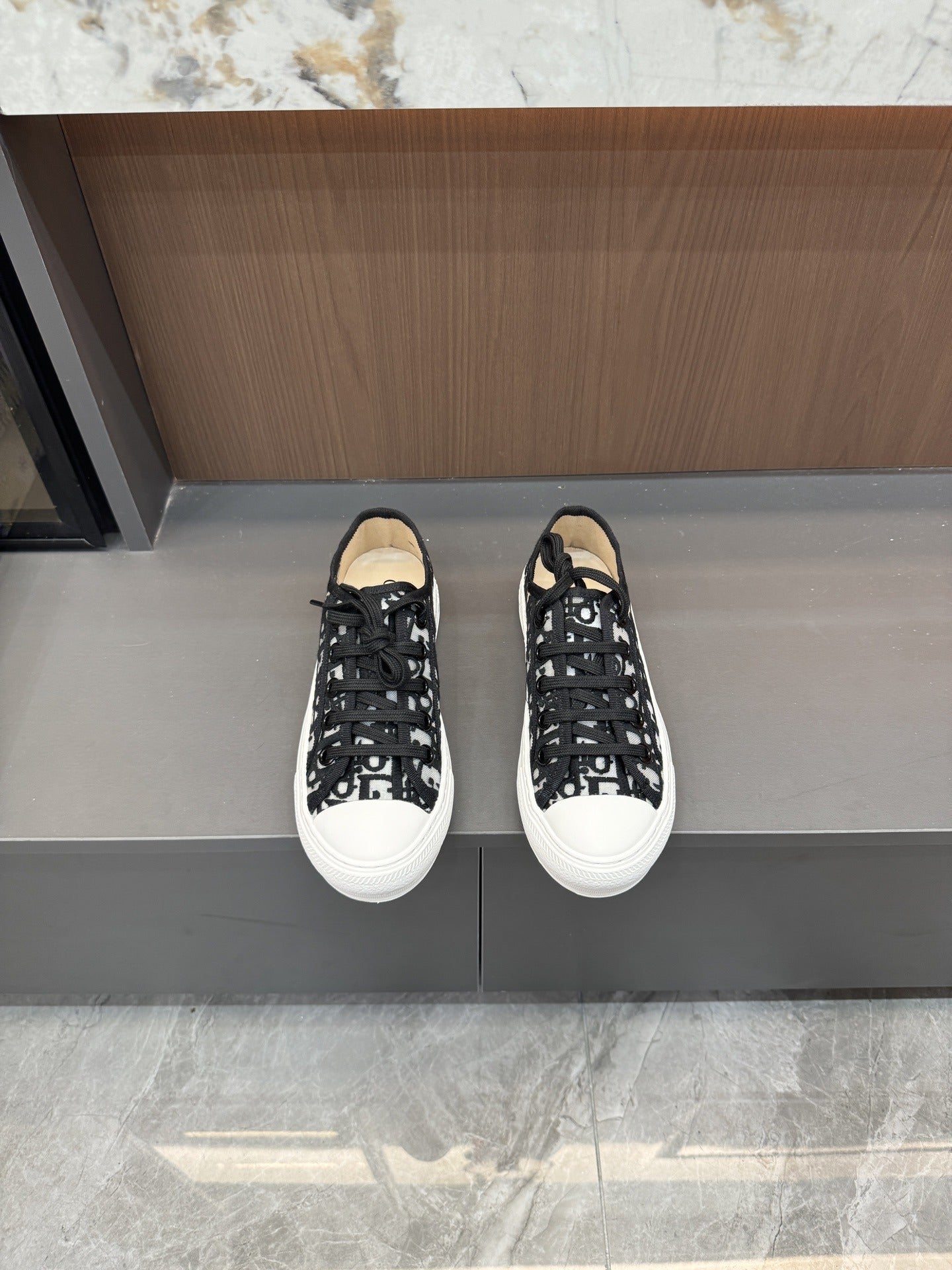 Dior Women Cotton & Lambskin Leather Embroidered Shoes