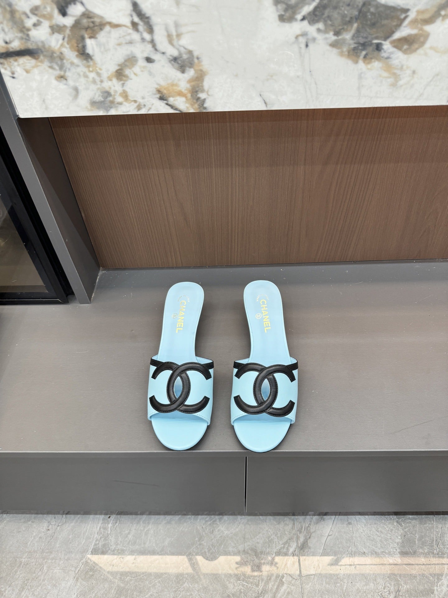 Chanel Lambskin Leather Openwork Slides