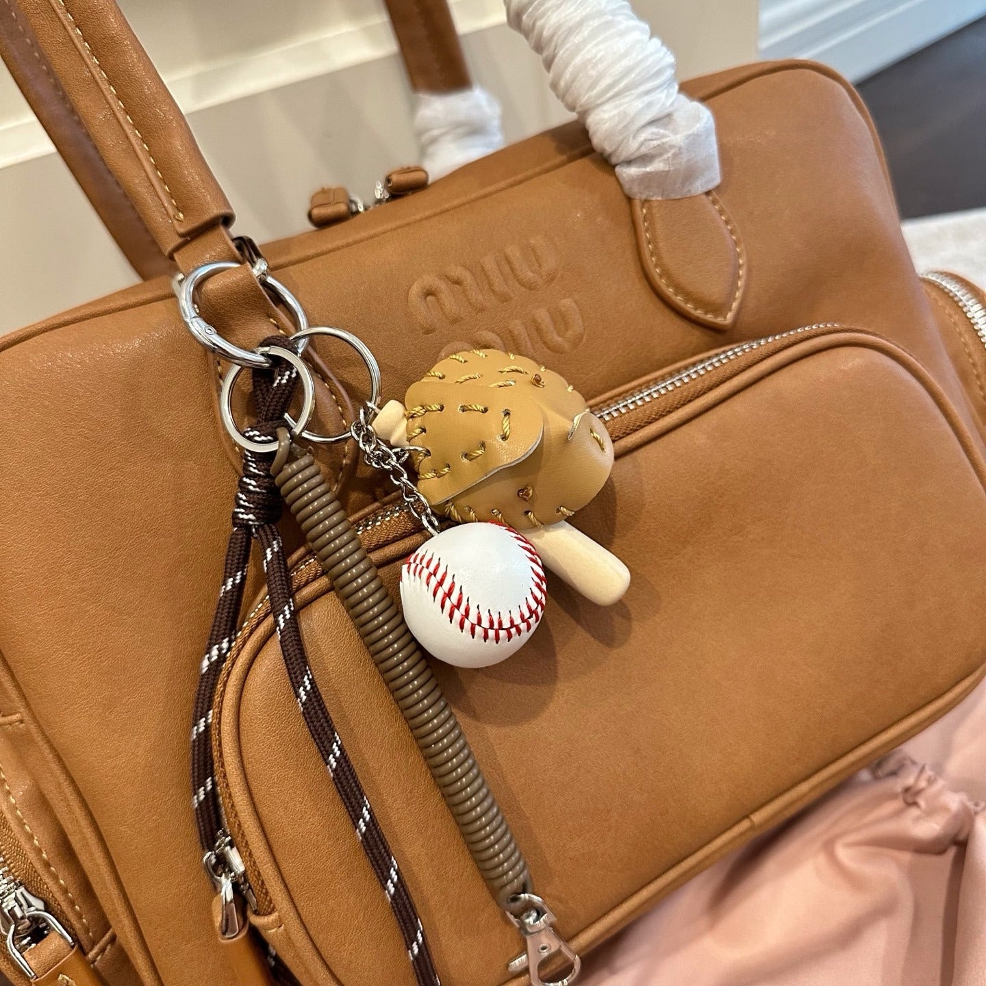 Miu Miu Lambskin Leather & Cotton Crossbody Bag