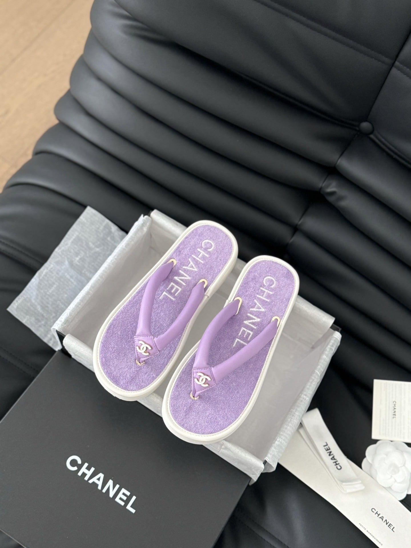 Chanel Leather Slides