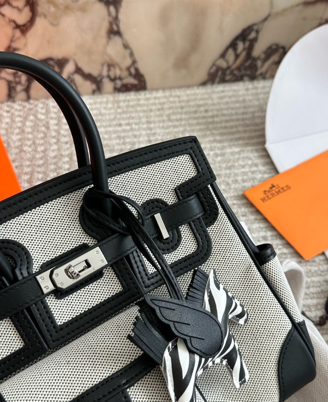 Hermes Canvas Handbag