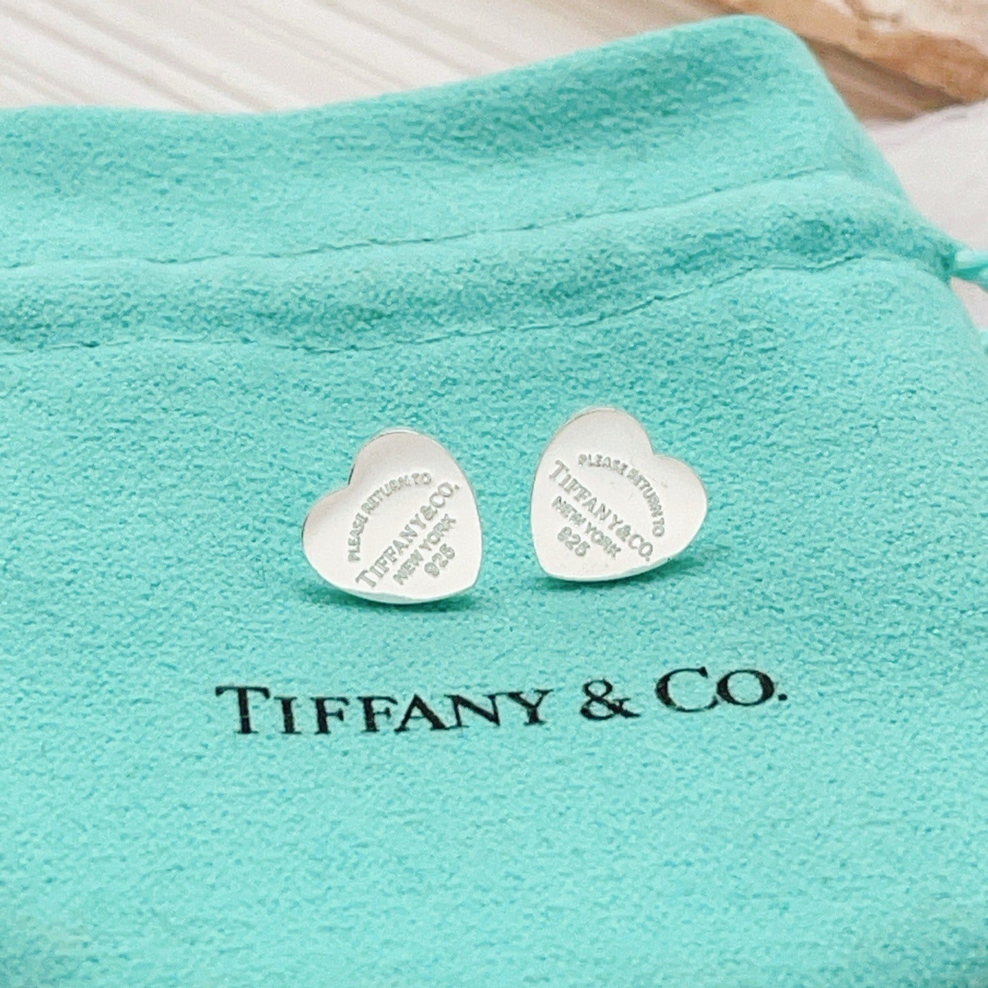 Tiffany & Co. Silver Brass Heart Earrings