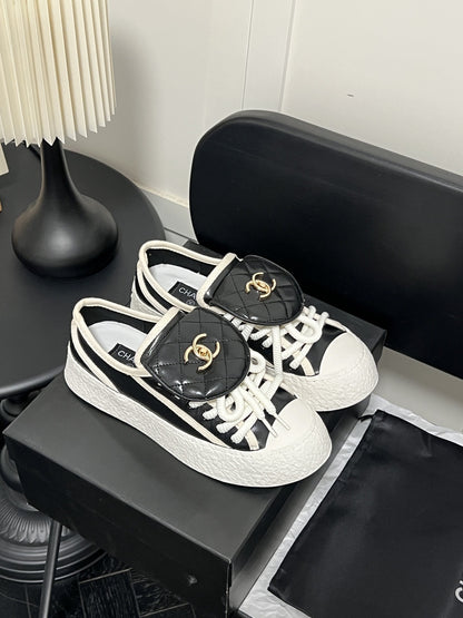 Chanel Leather Vintage-Finish Shoes