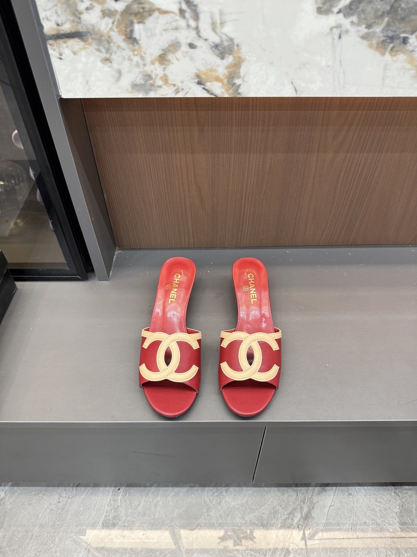 Chanel Lambskin Leather Openwork Slides