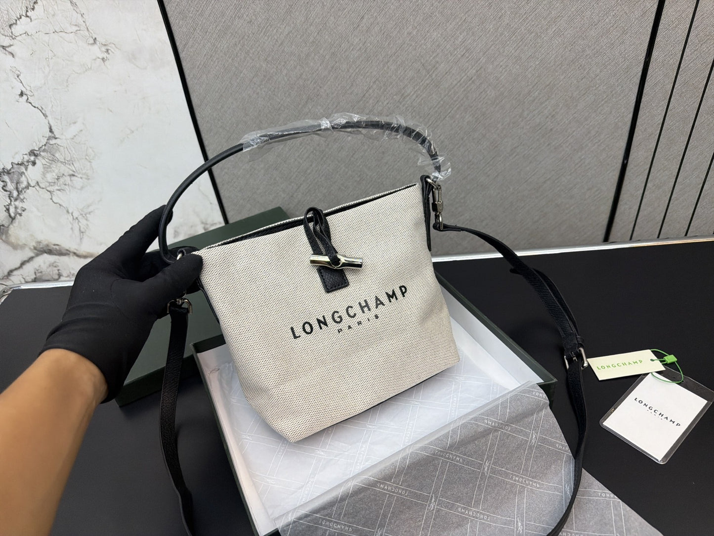 Longchamp Canvas Printed Handbag