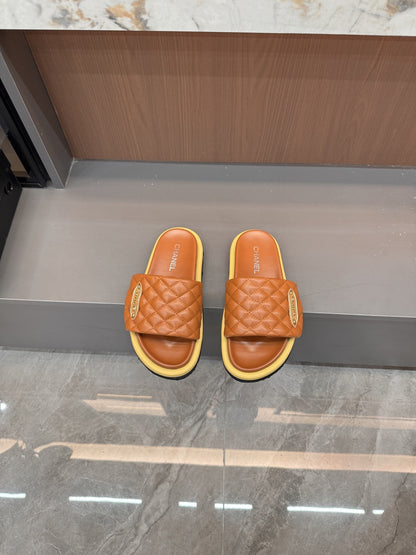 Chanel Lambskin Leather Slides
