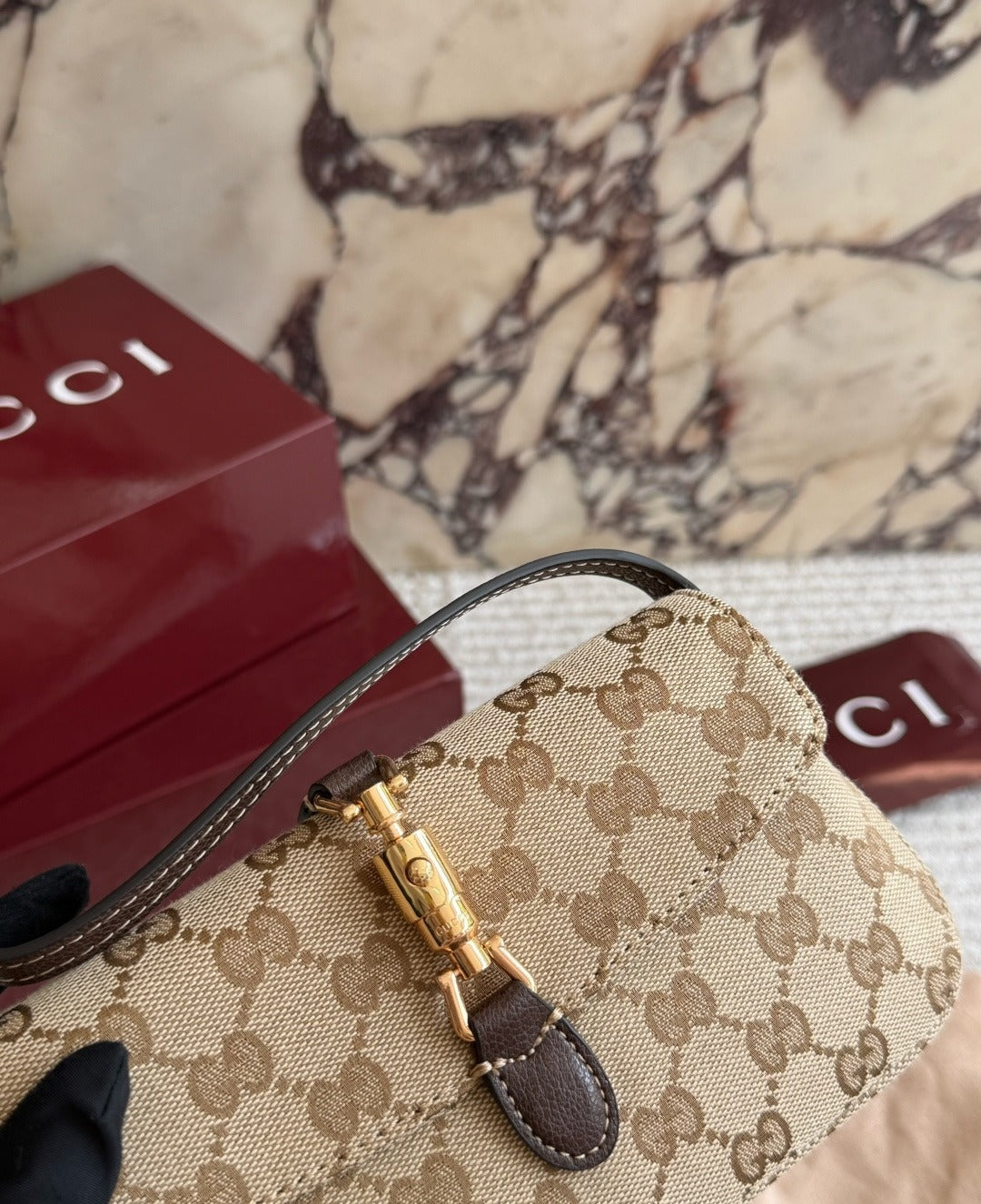Gucci Leather Lock Shoulder Bag
