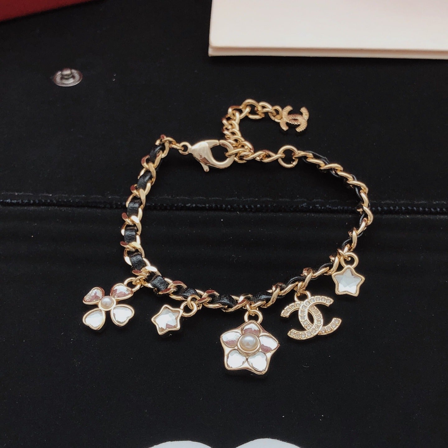 Chanel Leather Clover Bracelet
