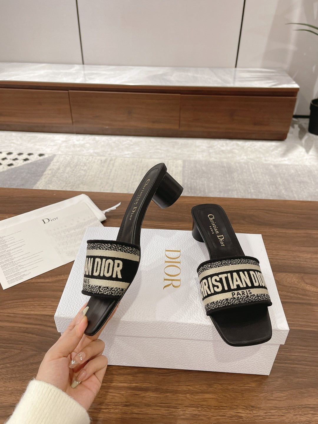 Dior Cotton & Leather Slides