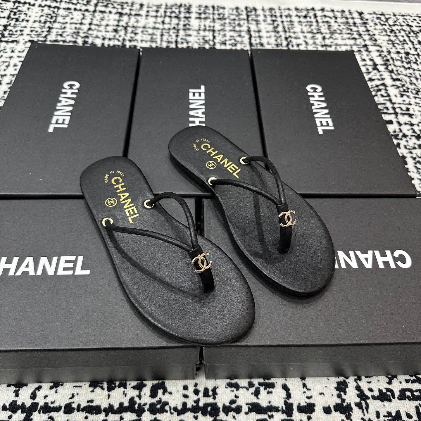 Chanel Lambskin Leather Slides