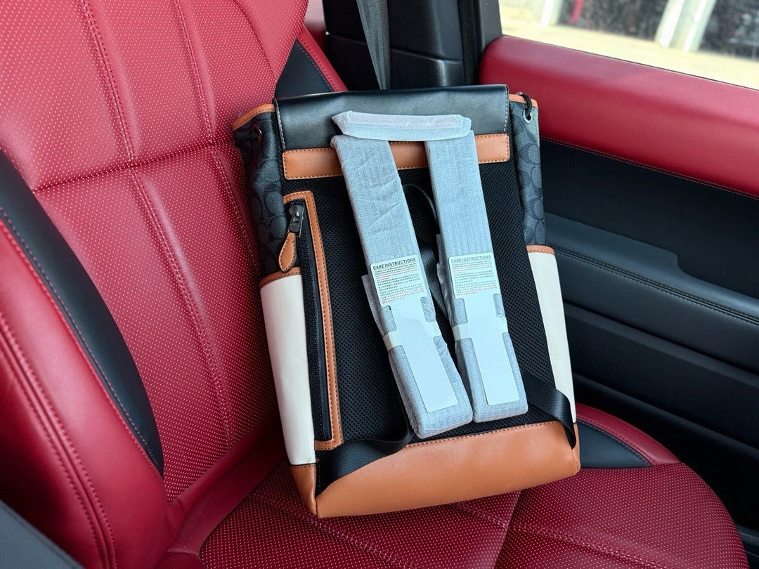 Coach Gray Canvas Logo Backpack