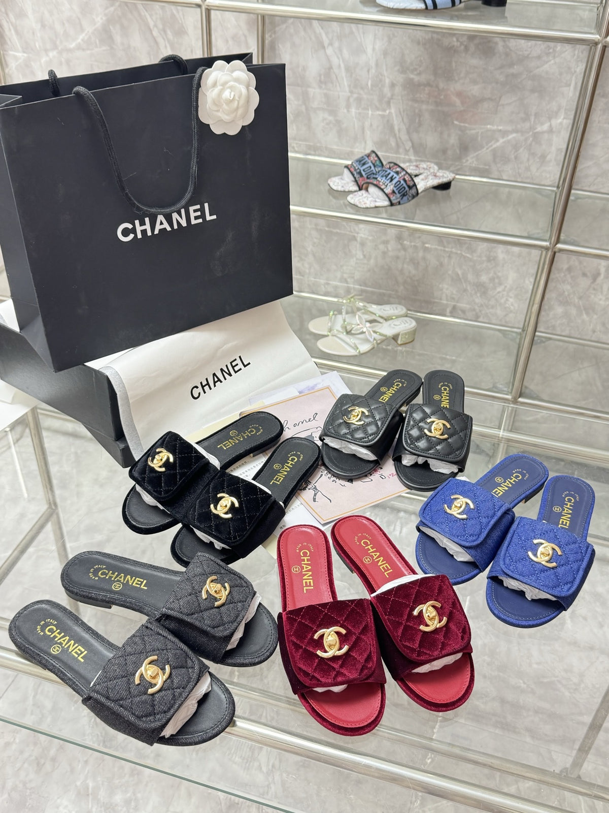 Chanel Lambskin Leather Slides