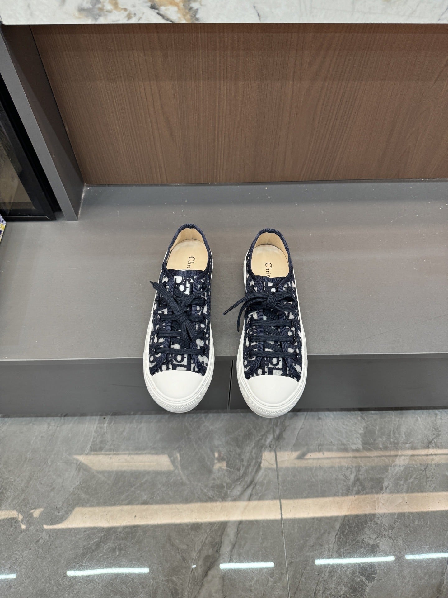 Dior Women Cotton & Lambskin Leather Embroidered Shoes