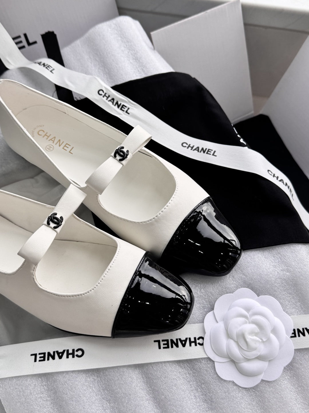 Chanel Patent Leather Bow Shoes
