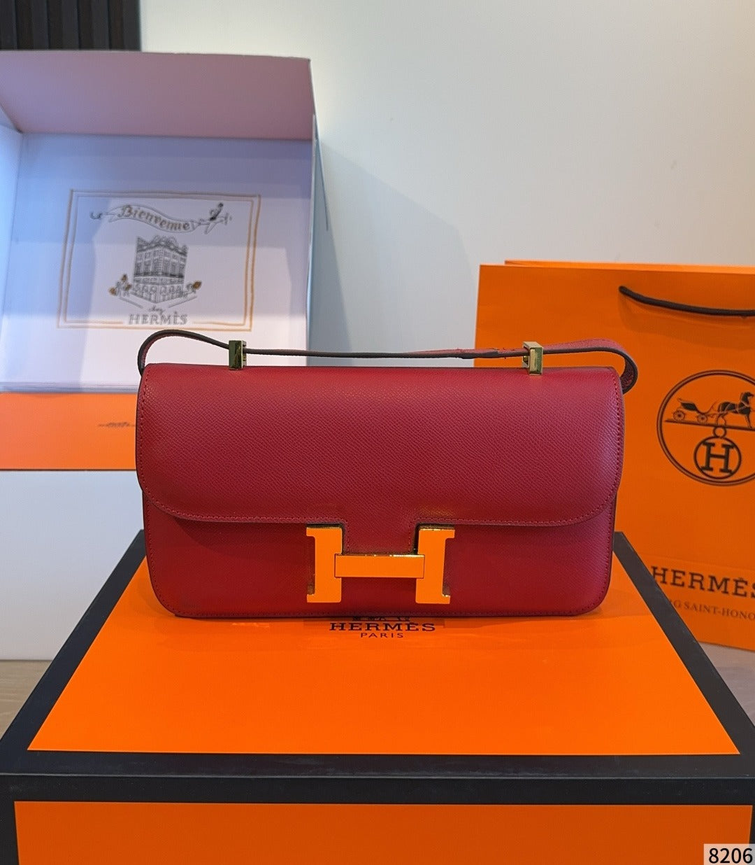 Hermes Leather Saddle Crossbody Bag