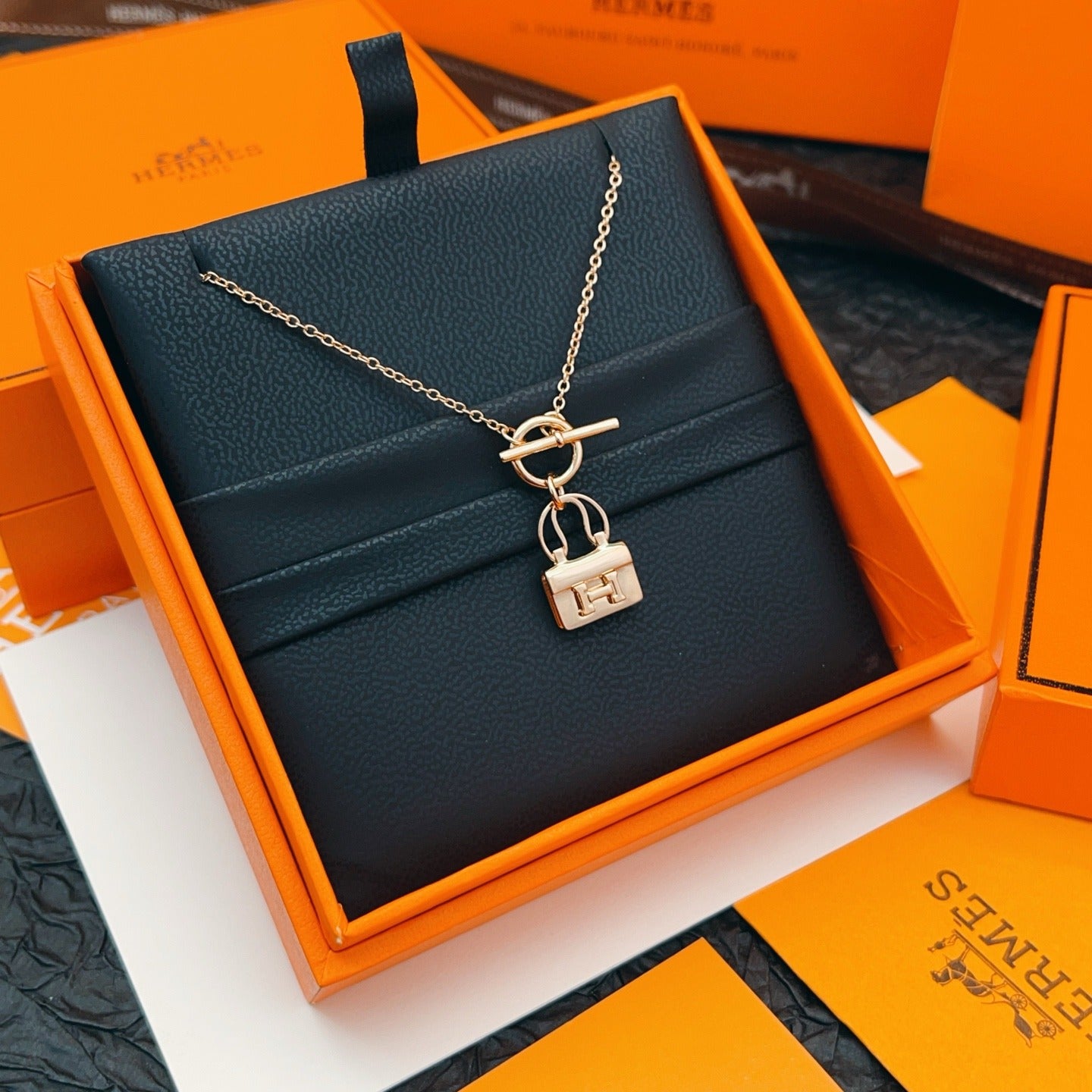 Hermes Brass Necklace