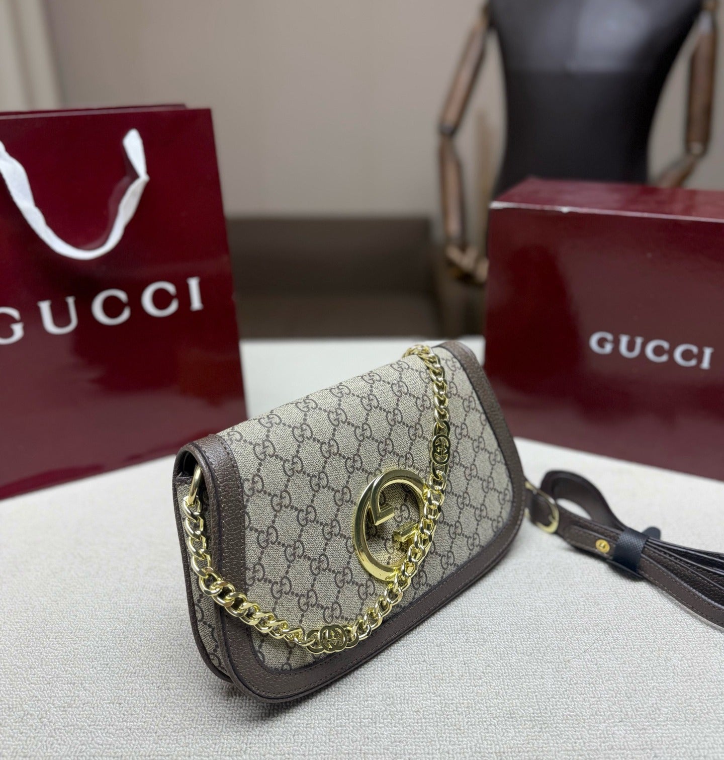 Gucci Leather Blondie Shoulder Bag
