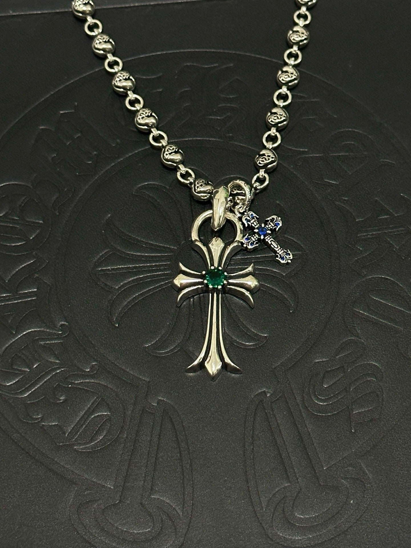 Chrome Hearts Sterling Silver Cross Necklace