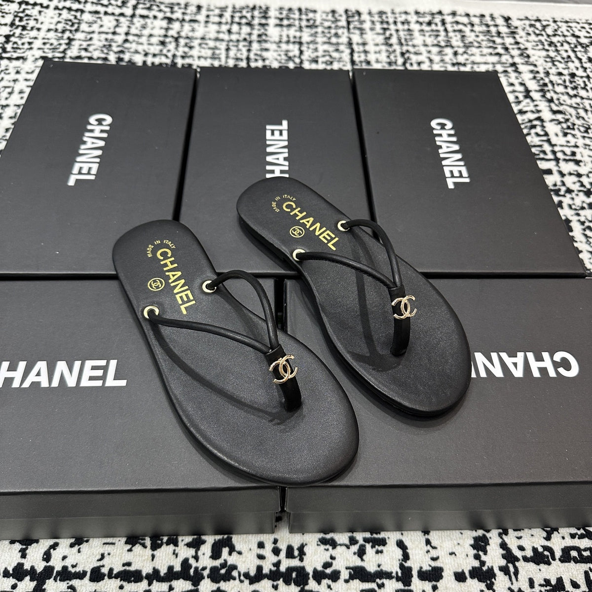 Chanel Lambskin Leather Slides