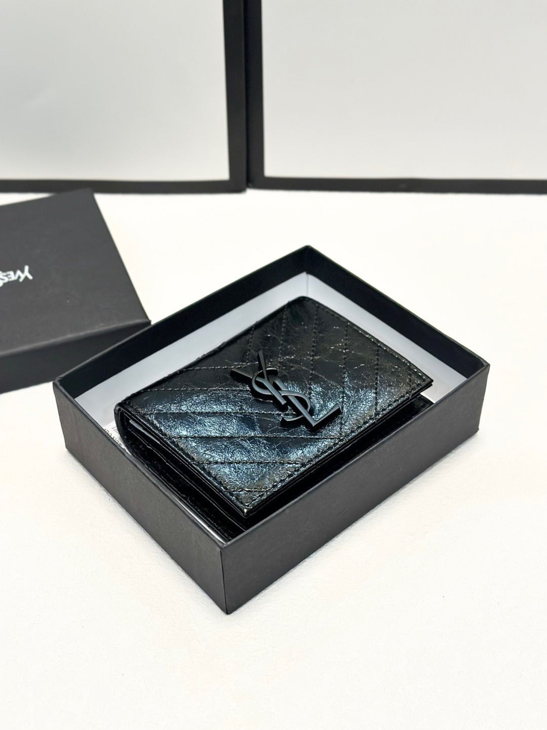 Saint Laurent Black Calfskin Leather Wallet