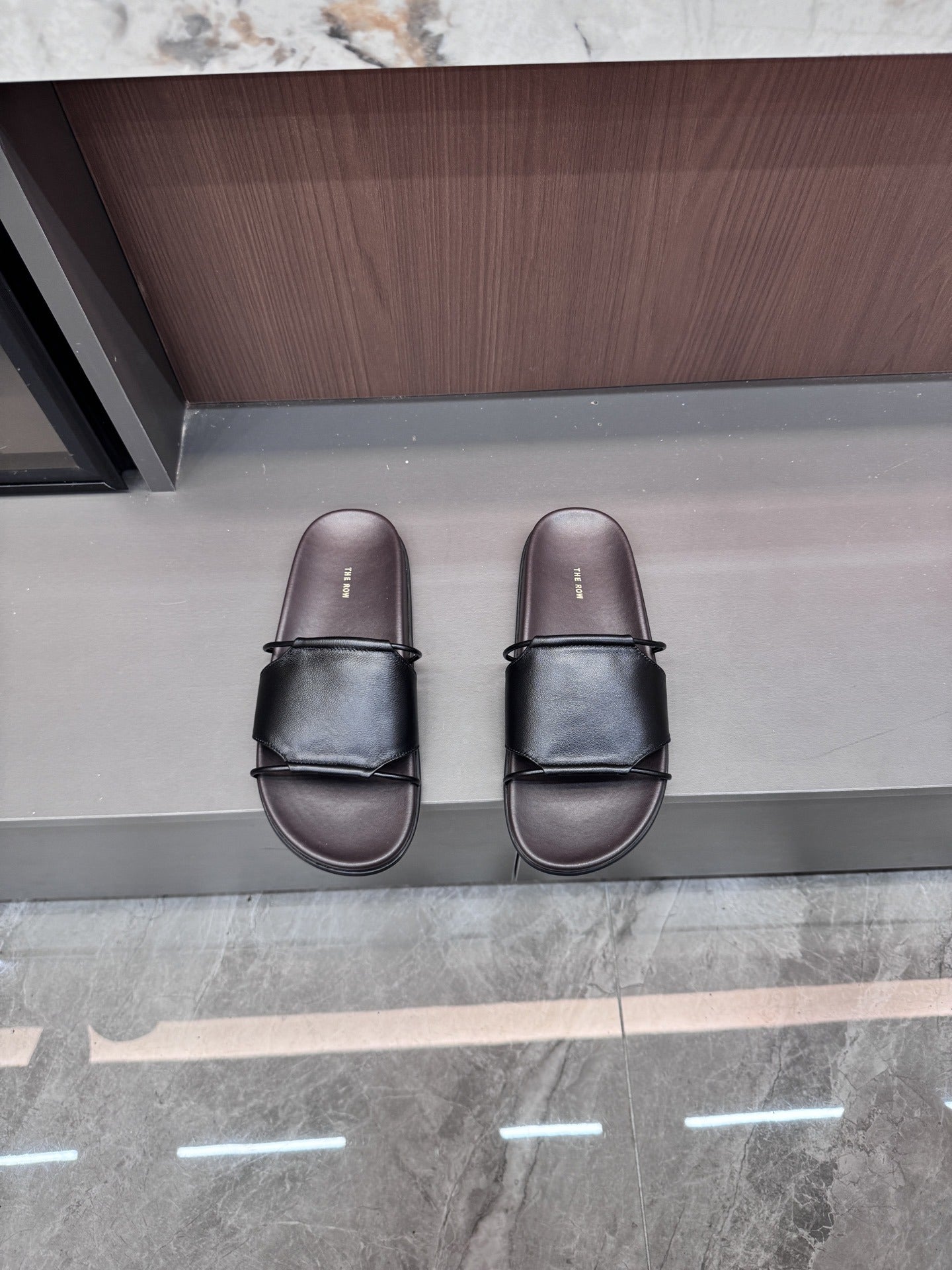 The Row Lambskin Leather Slides