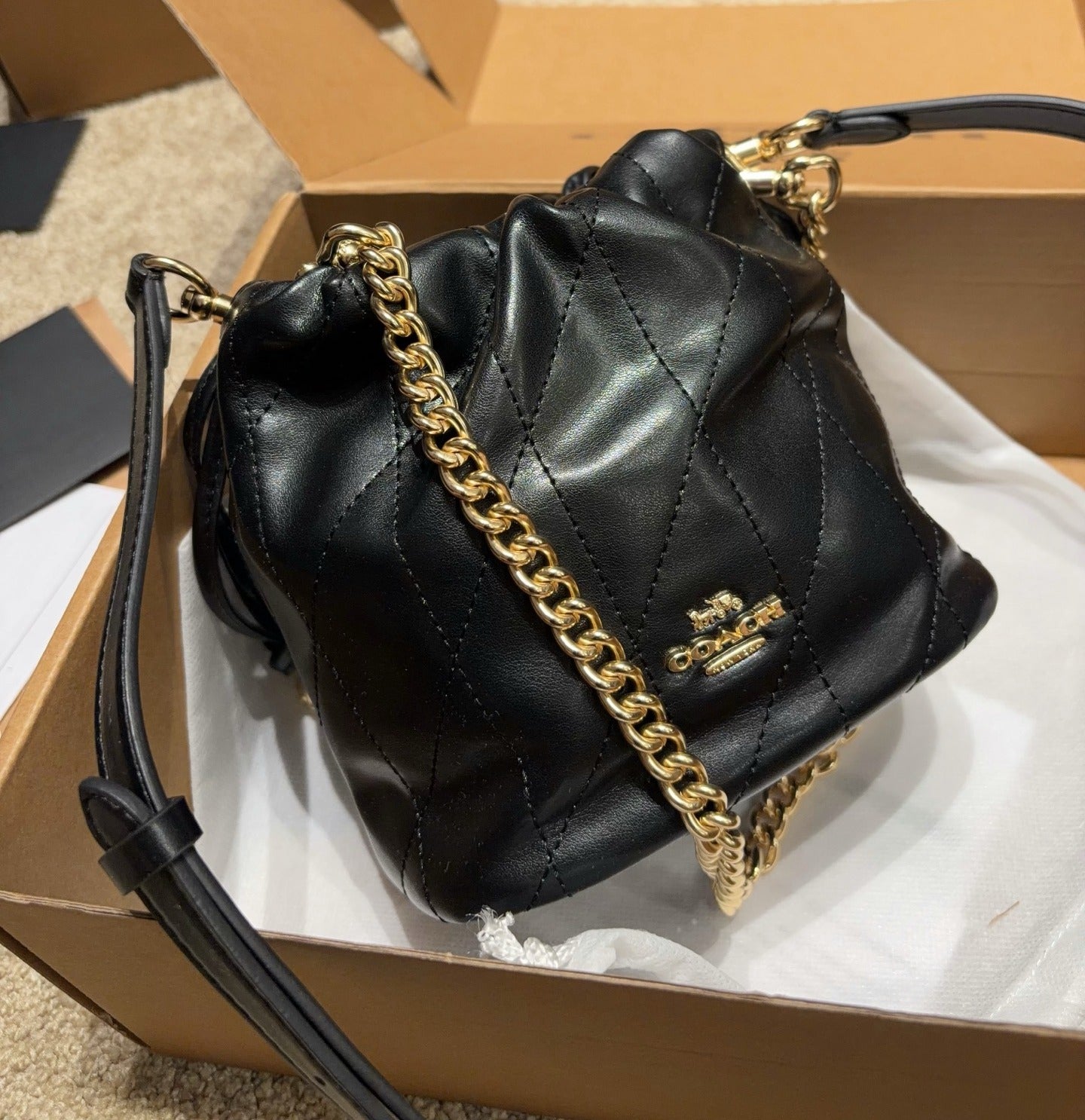 Coach Leather Chain Handbag